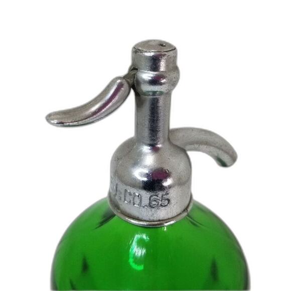 Antique Chrome Green Kauffman Beverage Co Soda Spray Seltzer Siphon Bottle 1900s - Picture 2 of 9